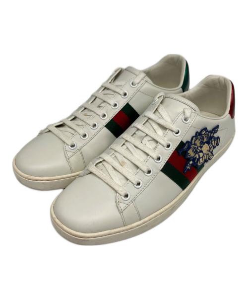 GUCCI（グッチ）GUCCI (グッチ) DISNEY (ディズニー) 三匹の子豚 コラボローカットスニーカー ホワイト サイズ:38 1/2の古着・服飾アイテム