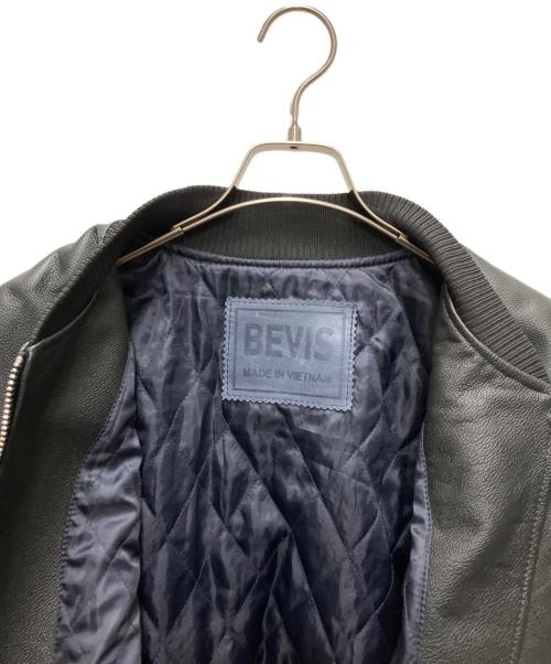 BEVIS（ベヴィス）BEVIS (ベヴィス) ジップデザイン レザージャケット ブラック サイズ:Ｓの古着・服飾アイテム
