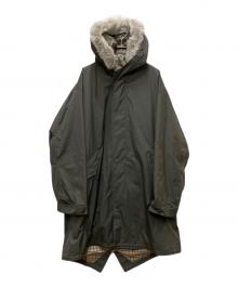 BURBERRY BLACK LABEL（バーバリーブラックレーベル）の古着「裏地ノバチェック ライナー付モッズコート」｜グレー