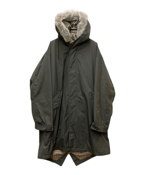 BURBERRY BLACK LABEL（バーバリーブラックレーベル）BURBERRY BLACK LABEL (バーバリーブラックレーベル) 裏地ノバチェック ライナー付モッズコート グレー サイズ:Lの古着・服飾アイテム