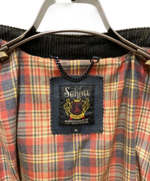 Schott（ショット）Schott (ショット) エイジング加工シングルライダースジャケット ネイビー×グリーン サイズ:Mの古着・服飾アイテム