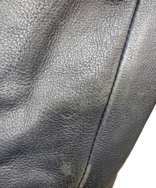 Schott（ショット）Schott (ショット) エイジング加工シングルライダースジャケット ネイビー×グリーン サイズ:Mの古着・服飾アイテム