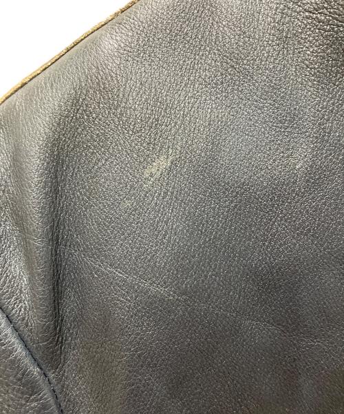 Schott（ショット）Schott (ショット) エイジング加工シングルライダースジャケット ネイビー×グリーン サイズ:Mの古着・服飾アイテム