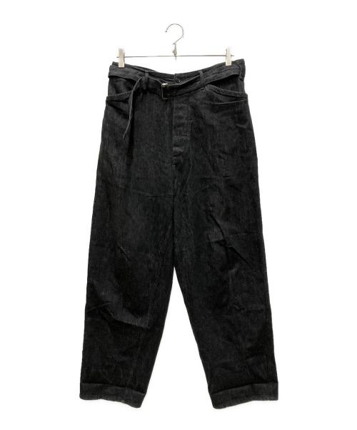 COMOLI（コモリ）COMOLI (コモリ) BELTED DENIM PANTS ブラック サイズ:2の古着・服飾アイテム