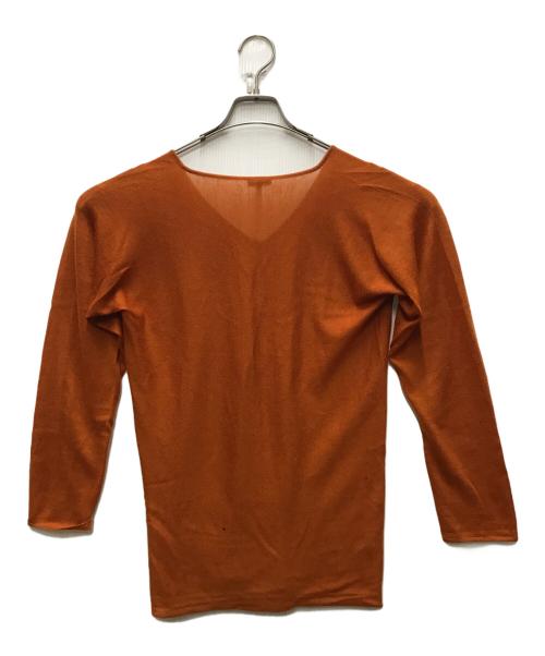 HERMES（エルメス）HERMES (エルメス) カシミヤ 100% Vネックニット(マルジェラ期) オレンジ サイズ:Sの古着・服飾アイテム