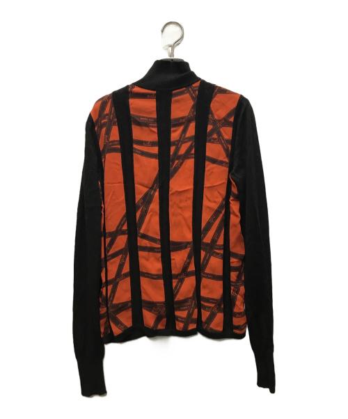 HERMES（エルメス）HERMES (エルメス) カシミヤシルクドライバーズニット オレンジ×ブラウン サイズ:SMの古着・服飾アイテム