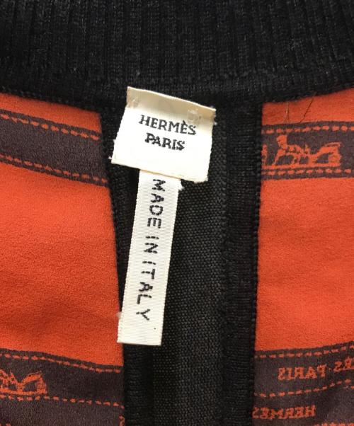 HERMES（エルメス）HERMES (エルメス) カシミヤシルクドライバーズニット オレンジ×ブラウン サイズ:SMの古着・服飾アイテム