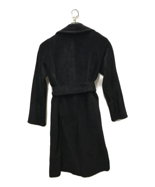 MaxMara（マックスマーラ）MaxMara (マックスマーラ) アルパカ混トッパーベルトコート ブラック サイズ:38の古着・服飾アイテム