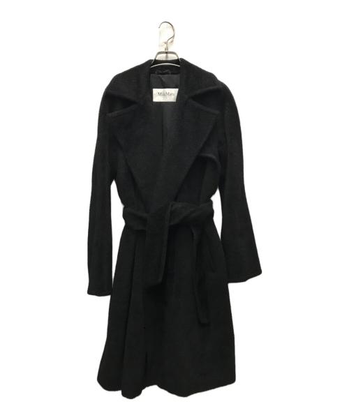 MaxMara（マックスマーラ）MaxMara (マックスマーラ) アルパカ混トッパーベルトコート ブラック サイズ:38の古着・服飾アイテム
