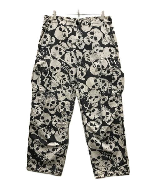 ERL（イーアールエル）ERL (イーアールエル) SKULL CARGO PANTS ホワイト サイズ:Ｍの古着・服飾アイテム