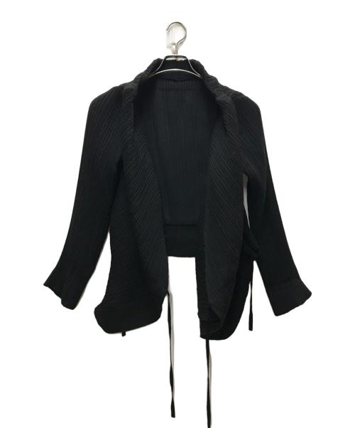 ISSEY MIYAKE（イッセイミヤケ）ISSEY MIYAKE (イッセイミヤケ) プリーツカシュクールジャケット ブラック サイズ:2の古着・服飾アイテム