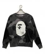 A BATHING APEアベイシングエイプ）の古着「MEGA COLOR CAMO BIG APE HEAD CREWNECK SWEATSHIRT」｜グレー