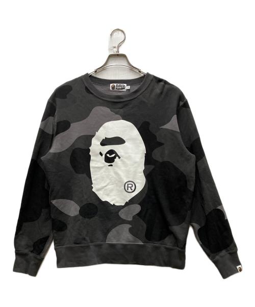 A BATHING APE（アベイシングエイプ）A BATHING APE (アベイシングエイプ) MEGA COLOR CAMO BIG APE HEAD CREWNECK SWEATSHIRT グレー サイズ:Lの古着・服飾アイテム