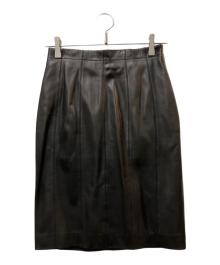 LOEWE（ロエベ）の古着「ラムレザースカート」｜ブラック