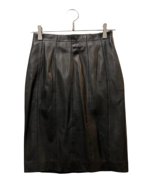 LOEWE（ロエベ）LOEWE (ロエベ) ラムレザースカート ブラック サイズ:38の古着・服飾アイテム