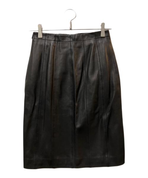 LOEWE（ロエベ）LOEWE (ロエベ) ラムレザースカート ブラック サイズ:38の古着・服飾アイテム