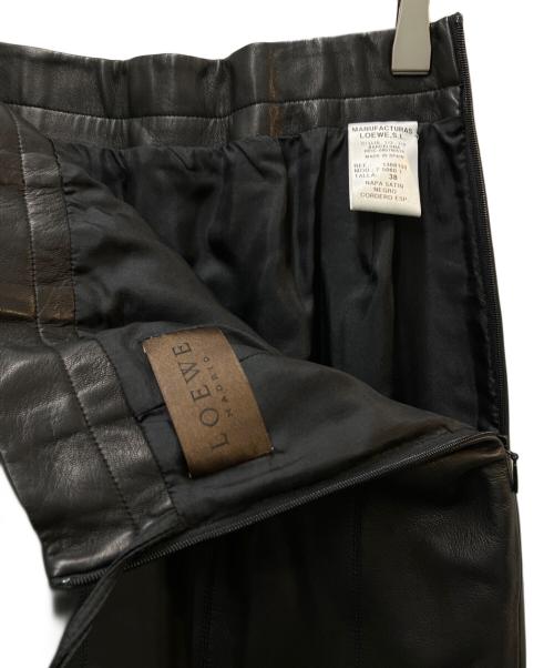 LOEWE（ロエベ）LOEWE (ロエベ) ラムレザースカート ブラック サイズ:38の古着・服飾アイテム