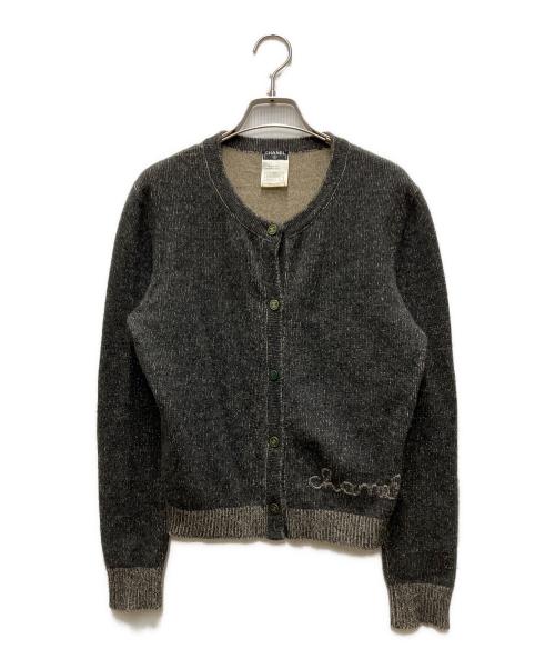 CHANEL（シャネル）CHANEL (シャネル) カシミヤココマークボタンカーディガン グレー サイズ:40の古着・服飾アイテム