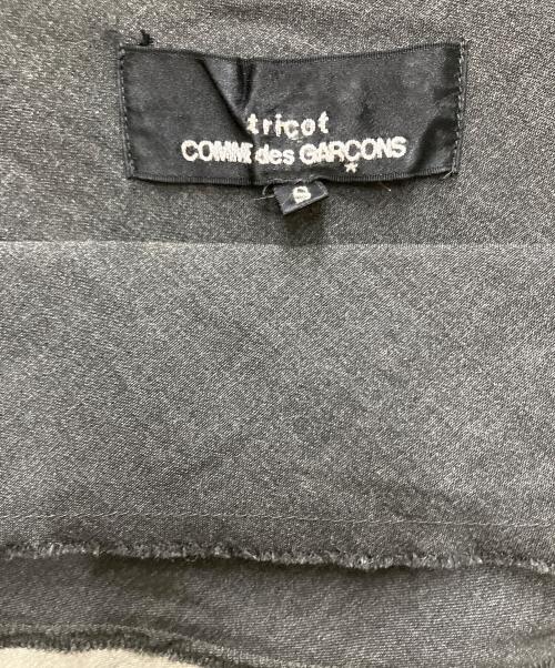 tricot COMME des GARCONS（トリココムデギャルソン）tricot COMME des GARCONS (トリココムデギャルソン) ウール パイソンレザー切り替え 製品洗い プルオーバーブラウス グレー サイズ:Sの古着・服飾アイテム