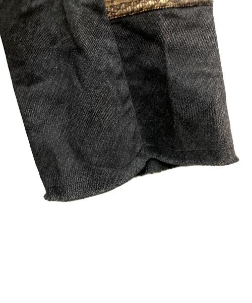 tricot COMME des GARCONS（トリココムデギャルソン）tricot COMME des GARCONS (トリココムデギャルソン) ウール パイソンレザー切り替え 製品洗い プルオーバーブラウス グレー サイズ:Sの古着・服飾アイテム