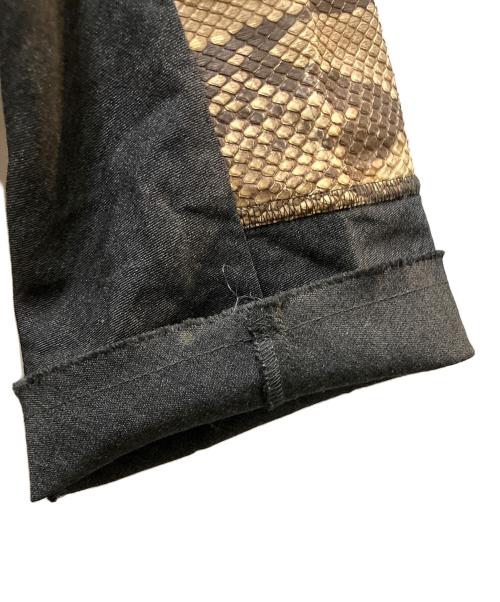 tricot COMME des GARCONS（トリココムデギャルソン）tricot COMME des GARCONS (トリココムデギャルソン) ウール パイソンレザー切り替え 製品洗い プルオーバーブラウス グレー サイズ:Sの古着・服飾アイテム