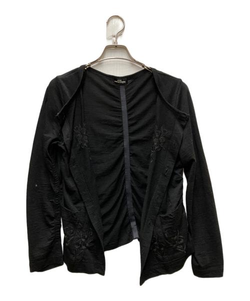 tricot COMME des GARCONS（トリココムデギャルソン）tricot COMME des GARCONS (トリココムデギャルソン) 花刺繍 カーディガン ブラック サイズ:FREEの古着・服飾アイテム
