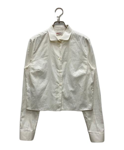 PRADA（プラダ）PRADA (プラダ) クロップドL/Sコットンシャツ ホワイト サイズ:44の古着・服飾アイテム