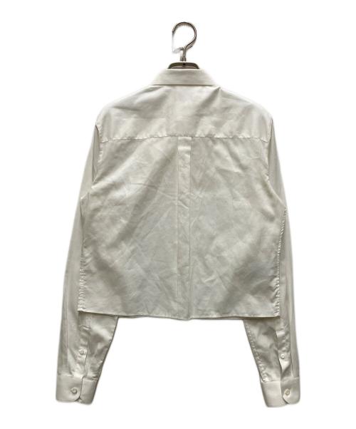 PRADA（プラダ）PRADA (プラダ) クロップドL/Sコットンシャツ ホワイト サイズ:44の古着・服飾アイテム