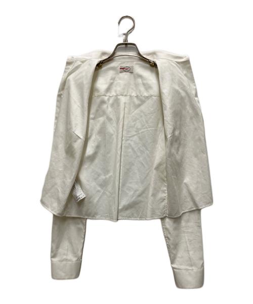 PRADA（プラダ）PRADA (プラダ) クロップドL/Sコットンシャツ ホワイト サイズ:44の古着・服飾アイテム