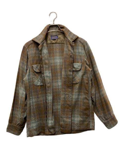 PENDLETON（ペンドルトン）PENDLETON (ペンドルトン) 60’s オンブレボートシャツ ブラウン×グレー サイズ:Mの古着・服飾アイテム
