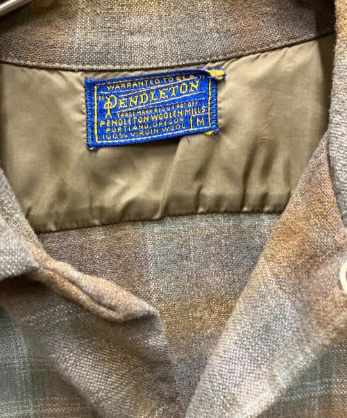 PENDLETON（ペンドルトン）PENDLETON (ペンドルトン) 60’s オンブレボートシャツ ブラウン×グレー サイズ:Mの古着・服飾アイテム