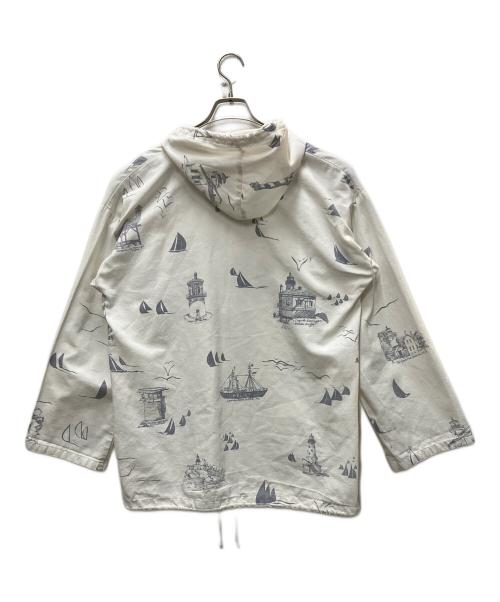 MICHIGAN RAG CO（ミシガンラグ）MICHIGAN RAG CO (ミシガンラグ) 総柄プリント ボタンアップ パーカー ホワイト サイズ:SMの古着・服飾アイテム