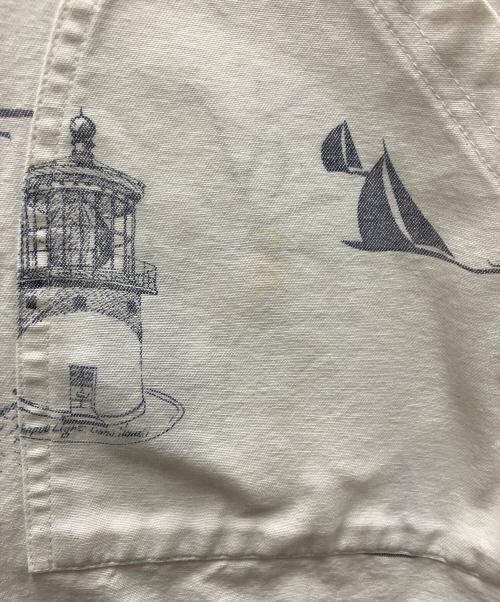 MICHIGAN RAG CO（ミシガンラグ）MICHIGAN RAG CO (ミシガンラグ) 総柄プリント ボタンアップ パーカー ホワイト サイズ:SMの古着・服飾アイテム