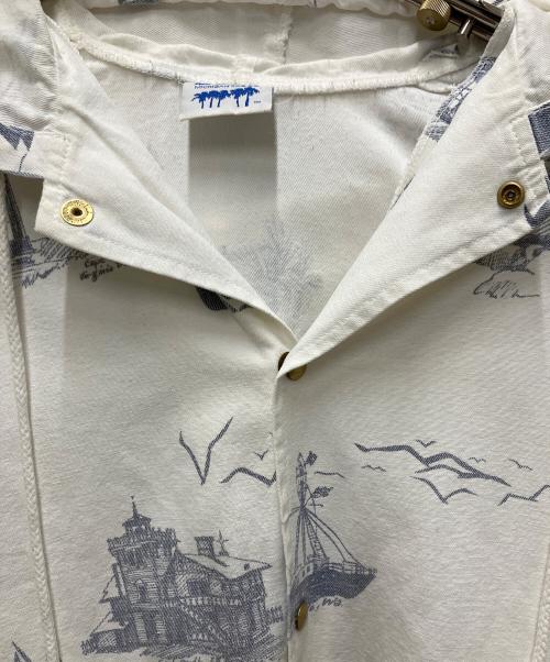 MICHIGAN RAG CO（ミシガンラグ）MICHIGAN RAG CO (ミシガンラグ) 総柄プリント ボタンアップ パーカー ホワイト サイズ:SMの古着・服飾アイテム
