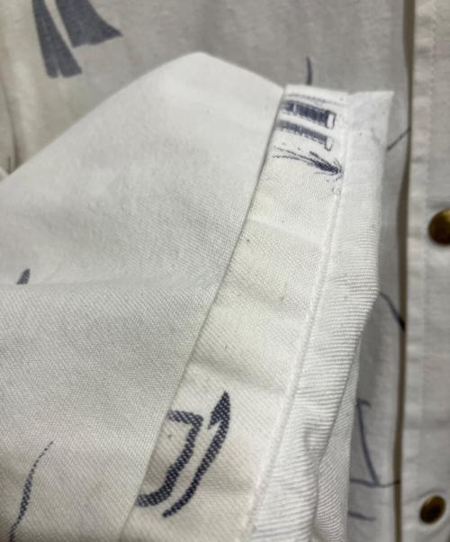 MICHIGAN RAG CO（ミシガンラグ）MICHIGAN RAG CO (ミシガンラグ) 総柄プリント ボタンアップ パーカー ホワイト サイズ:SMの古着・服飾アイテム