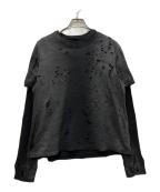 FILTHフィルス）の古着「DOUBLE LAYER THERMAL T-SHIRTS」｜グレー