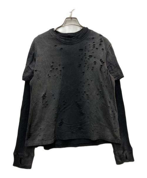 FILTH（フィルス）FILTH (フィルス) DOUBLE LAYER THERMAL T-SHIRTS グレー サイズ:2の古着・服飾アイテム