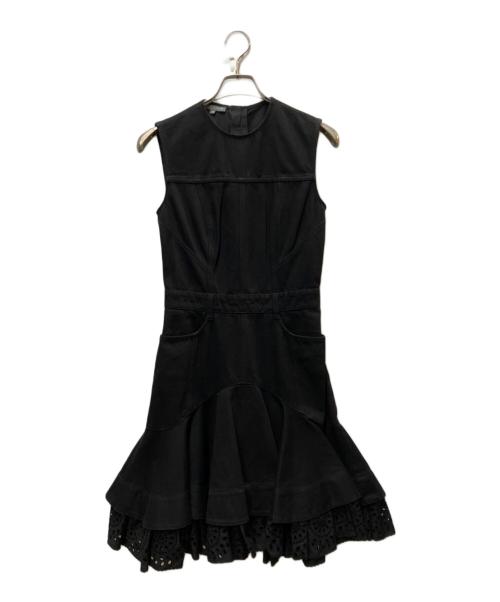 ALEXANDER McQUEEN（アレキサンダーマックイーン）ALEXANDER McQUEEN (アレキサンダーマックイーン) mini denim  dress ブラック サイズ:38の古着・服飾アイテム