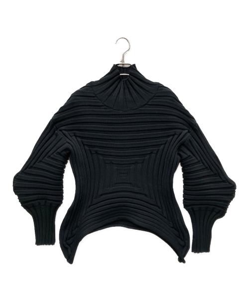 PLEATS PLEASE（プリーツプリーズ）PLEATS PLEASE (プリーツプリーズ) FLOST KNIT ブラック サイズ:FREEの古着・服飾アイテム