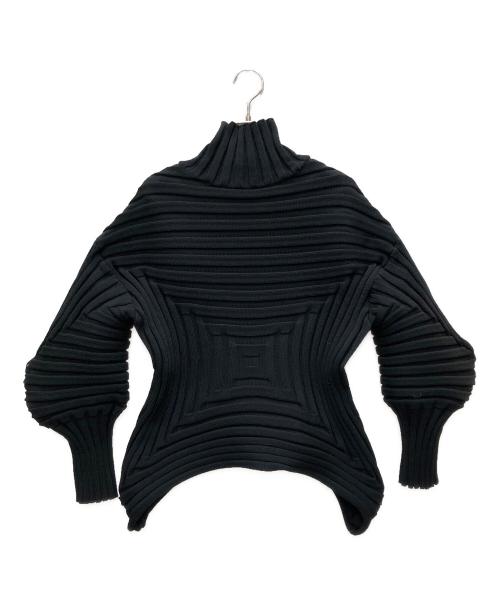 PLEATS PLEASE（プリーツプリーズ）PLEATS PLEASE (プリーツプリーズ) FLOST KNIT ブラック サイズ:FREEの古着・服飾アイテム
