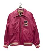 AVIREXアヴィレックス）の古着「LIGHT SIGNATURE VARSITY JACKET」｜ピンク