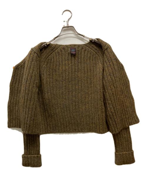 Jean Paul GAULTIER CLASSIQUE（ジャンポールゴルチエクラシック）Jean Paul GAULTIER CLASSIQUE (ジャンポールゴルチエクラシック) ウールニットカーディガン ブラウン サイズ:40の古着・服飾アイテム