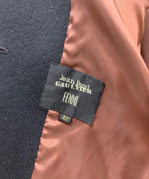 Jean Paul Gaultier FEMME（ジャンポールゴルチエ フェム）Jean Paul Gaultier FEMME (ジャンポールゴルチエ フェム) Aラインウールコート ブラック サイズ:42の古着・服飾アイテム