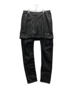 RICK OWENS DRKSHDWリックオウエンス ダークシャドウ）の古着「コーティンクスカートレイヤードパンツ」｜ブラック