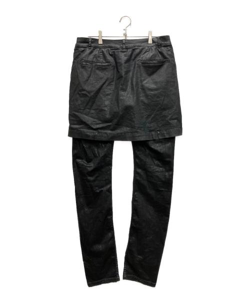 RICK OWENS DRKSHDW（リックオウエンス ダークシャドウ）Rick Owens DRKSHDW (リックオウエンス ダークシャドウ) コーティンクスカートレイヤードパンツ ブラック サイズ:XLの古着・服飾アイテム