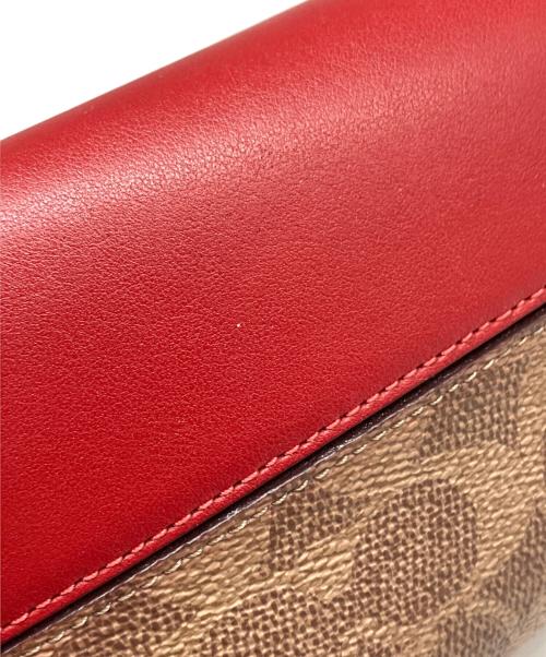 COACH（コーチ）COACH (コーチ) ティーローズシグネチャーショルダーバッグ レッドの古着・服飾アイテム
