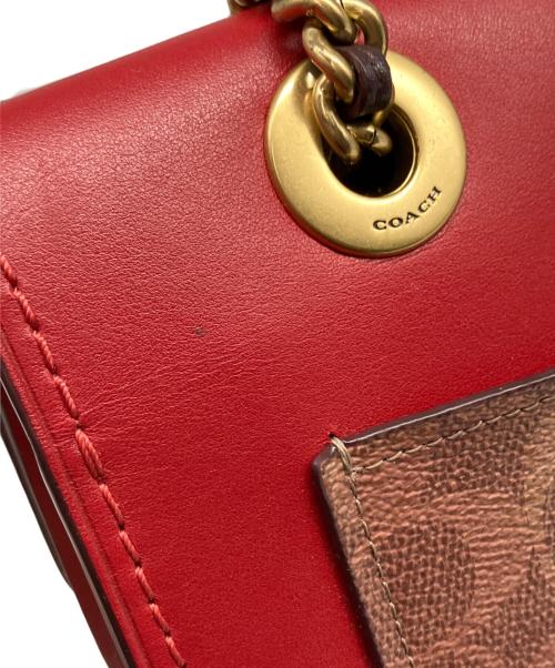COACH（コーチ）COACH (コーチ) ティーローズシグネチャーショルダーバッグ レッドの古着・服飾アイテム