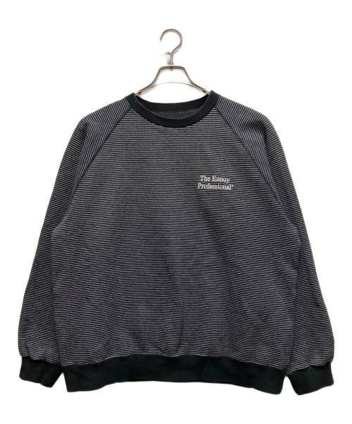 The Ennoy Professional（ザ エンノイ プロフェッショナル）THE ENNOY PROFESSIONAL (ザ エンノイ プロフェッショナル) Border Crew Neck Sweat ブラック サイズ:XLの古着・服飾アイテム