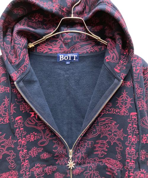 BoTT（ボット）BoTT (ボット) SLINKY ジップアップパーカー ブラック×ピンク サイズ:Sの古着・服飾アイテム