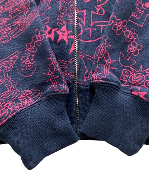 BoTT（ボット）BoTT (ボット) SLINKY ジップアップパーカー ブラック×ピンク サイズ:Sの古着・服飾アイテム